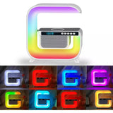 Table Lamp with Wireless Charger, Ambient Lighting with Bluetooth Speakers