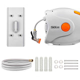TACKLIFE Garden Retractable Hose Reel 82+8 FT 5/8'' Wall Mounted