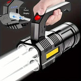 Tactical LED Flashlight, 800mAh Rechargeable Via USB, High-Power Light With 4-Mode Output