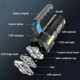 Tactical LED Flashlight, 800mAh Rechargeable Via USB, High-Power Light With 4-Mode Output