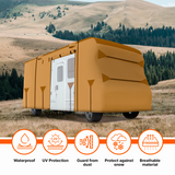 Lanceton Ft Class C RV, 300D/160g Solution-Dyed Oxford Roof (Waterproof 2000mm, UV 50+), 6-Zipper Access System, Includes 4 Tire Covers, Jack Cover & 4 Gutter Guards