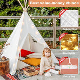 Teepee Tent for Kids - Play Tent Indoor Outdoor Cotton Canvas