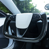 TESERY Full Carbon Fiber Yoke Steering Wheel for Model 3 Highland & Model Y Juniper