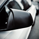 Dry Carbon Fiber Mirror Caps for Model S/X | Sporty Style | 2 Finishes | 4 Versions | Lightweight