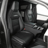 Tesla Cybertruck Seat Covers Leather Seat Protector Full Coverage(Black/White)