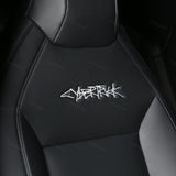 Tesla Cybertruck Seat Covers Leather Seat Protector Full Coverage(Black/White)