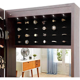 Tesmula Fashion Simple Jewelry Storage Mirror Cabinet With LED Lights