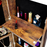 Tesmula Fashion Simple Jewelry Storage Mirror Cabinet With LED Lights