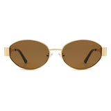 SOJOS Retro Oval Sunglasses for Women Men Trendy Sun Glasses Classic Shades UV400 Protection SJ1217 Gold/Grey