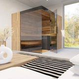 ThermaSol Aalto 4-Person Indoor Semi Panoramic Glass Sauna Cabin [Made-To-Order] [14-AALTODL\R] (SAK13285)