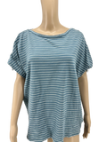 Ralph Lauren Womens Striped Crewneck, Lace-Shoulder Top, Size XL
