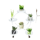 Black Metal Plant Stands Six Pots Circular Design
