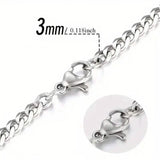 Titanium Stainless Steel Trendy Necklace Cuban Chain with Lobster Clasp