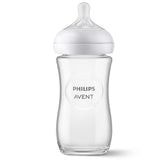 Philips Avent Natural Response Glass Baby Bottle, 8 oz: Anti-Colic, Slow Flow, BPA-Free, Newborn Feeding