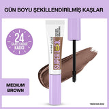 Maybelline Super Lock Medium Brown Brow Glue: 24H Lamination Effect, Tinted Eyebrow Mascara for Long-Lasting Shape & Smudge-Proof Definition