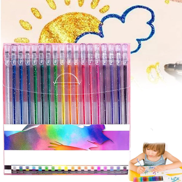 Topsnova Pens,Topsnova Glitter Pens,3D Jelly Pens,Glitter Pens for Adult Coloring,Extra Fine Point Gel Pens Multi Colored,Sparkle Markers for Adult&kids Coloring,Sparkle Markers (8Colors)