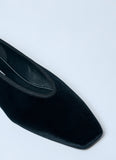 Toteme Women Minimalist Velvet Ballerina Flats