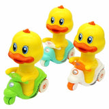 Toy Car Press-type Yellow Duck  Motorcycle (sold individually)