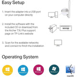 TP-Link USB WiFi Adapter for Desktop PC with 2.4GHz/5GHz High Gain Antenna (Refurbished)