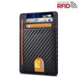 Leather Slim Wallet Credit Card Holder RFID Blocking Pocket ID Money USA