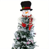 Traditional Wool Festive Christmas Tree Top Star and Snowman Decoration