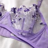 Transparent Underwear Sexy Lingerie Woman Lace Fairy Embroidery Brief Sets Delicate Bra Kit Push Up Breves Sets Thin Erotic Bras