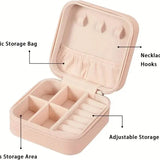 Travel-Friendly Jewelry Organizer - PU Leather Compact Jewelry Box