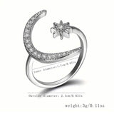 Trendy Cuff Ring Moon and Sun Design