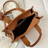 Trendy Leather Tote Bag Small Personalized Top Handle Crossbody Handbags