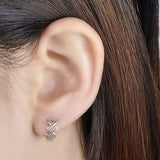 Tri Heart Petite Huggie Earrings