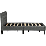 Tufted Platform Bed, Twin Size Button Upholstered Platform Bed