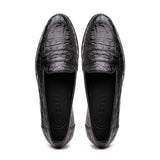 11-119-BKM (BLK) TUSCANY Crocodile Penny Loafer, Black
