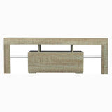 TV Stand with LED Lights Open Shelf Console Storage Table