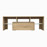 TV Stand with LED Lights Open Shelf Console Storage Table