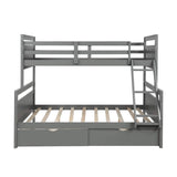 Twin over Full Bunk Bed with 2 Storage Drawers