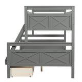 Twin over Full Bunk Bed with 2 Storage Drawers