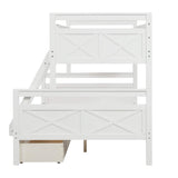 Twin over Full Bunk Bed with 2 Storage Drawers