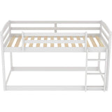 Twin Over Twin Floor Bunk Bed with Ladder
