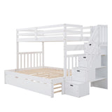 Twin over Twin/Full Bunk Bed with Twin Size Trundle