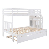 Twin over Twin/Full Bunk Bed with Twin Size Trundle