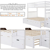 Twin over Twin/Full Bunk Bed with Twin Size Trundle
