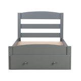 Twin Platform Bed Frame with Storage Drawer Headboard