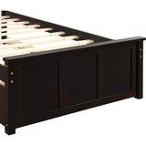 Twin Size Platform Bed with A Trundle