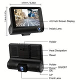 Two-Lens HD Night Vision Driving Recorder with Suction Cup Installation + 32G Card