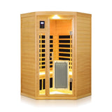 Thermora Premium 2-Person Corner Space Infrared Wooden Sauna Room With Bluetooth Speakers, 1600W (SAK81524)