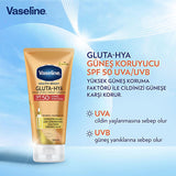 Vaseline Gluta-Hya SPF 50 Sunscreen Body Lotion: UVA/UVB Protection, Hydrating Hyaluronic Acid, Reduces Sunspots, Non-Greasy Formula