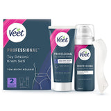 Veet Professional Bikini Hair Removal Cream Set: Gentle, Moisturizing, & Effective for Sensitive Skin - Includes Shea Butter & Exfoliating Foam