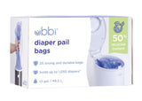 Ubbi Diaper Pail Plastic Bags, Disposable Baby Waste Bags, 3 Pack, 75 Count, 13-Gallon Bags