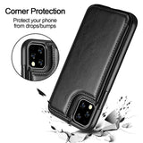 Leather Wallet Case for iPhone - Flip Cover with Card Slots & Kickstand