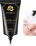 UNA GELLA Gel Nail Glue, Solid Nails Gl ue Gel 40ml Lamp Curing Needed Soak Off G LUE Strong Nail G LUE G el for Acrylic Fake Nails Tips Extension Press On Nails for Gelly Tips